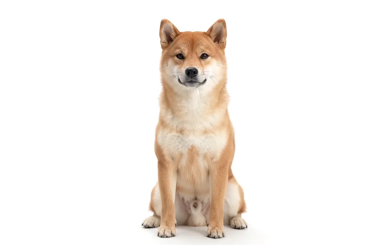 Shiba inu que bosteza despacio y termina con una sonrisa tranquila